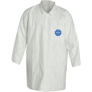 dupont-tyvek-400-labcoat-ty210swh-front-snap-closure-open-wrists-extends-below-hip-no-pockets-sold-per-case-30-each
