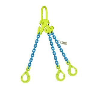 Gunnebo 1/2" x 10 ft TG3-GBK GrabiQ Adjustable 3-Leg Grade 100 Chain Sling - 39000 lbs WLL
