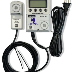 RKI OX-600 O2 Oxygen Gas Monitor with 20 Meter Remote O2 Sensor, 0-25% Range, 115 VAC | Mfg# 72-1006-20